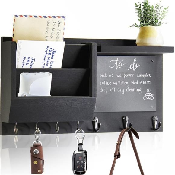 Key Holder for Wall-Mail Holder Organizer Wall Mount with Shelf-Hanging Key Rack - Picture 1 of 7